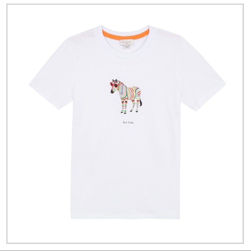 NWT! Paul Smith Junior T-Shirt - white w/ zebra